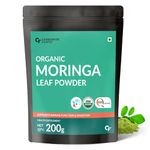 Carbamide Forte 100% Moringa Powder Organic - Moringa Oleifera - USDA Certified Organic Moringa Powder for Immunity, Digestion & Energy - 200g Veg Drumstick Leaves Powder