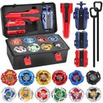 BananMelonBM Bey Battling Top Burst Gyro Toy Set for Kids, 12 Spinning Tops, 3 Launchers with Aluminum box, Turbo Set Metal Fusion Game Gyro for Boys Children