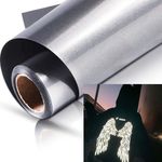 DINOVIN | Grey Reflctive | HTV Vinyl Rolls Heat Transfer Vinyl | HTV Vinyl PU for Shirts, Iron on Vinyl for Cricut & Cameo - Easy to Cut & Weed for Heat Vinyl Design | 20in x 80in