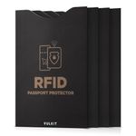 VULKIT RFID/NFC Blocking Sleeve for Passport - 4 Packs, Ultra Thin Credit Card Protector, Contactless Cards Protecor, Premium NFC Blocker