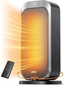 Dreo Space Heater Indoor, Portable Heater with 70°Oscillation, 1500W Electric Heaters with Thermostat, Fast Safety, Remote, 12H Timer, Updated PTC Ceramic Heater for Office Room, Solaris 317