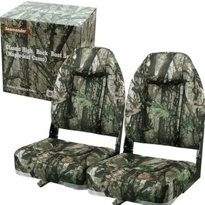 Seamander High Back Folding Boat Seats,Fishing Boat Seats - 110° Ergonomic Design,Fold-Down Seats 16.2"W*15.4"D*23.6"H (A-Camo-H)