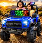 Wishmaster 4x4 Electric Ride-On EV Car for Kids | 12V Battery Powered SUV Jeep with Remote Control, Manual Drive Mode, LED Lights & Suspension | Off-Road Toy Car for Boys & Girls Aged 2–8 Years