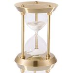 SuLiao Vintage Hourglass Timer Sand Clock 5 Minutes & Metal Sand Watch 5 Min, Brass Hour Glass Sandglass for Home Desk Office Decoration