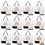 Cunno 24 Pcs Gifts Bag Bulk for Women Aesthetic Canvas Tote Bag Makeup Bags Inspired Gifts for Team Coworker Nurse Teacher(Rainbow Sometimes You Forget)