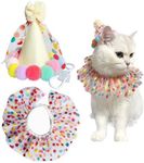 Cat Dog Princess Costumes Puppy Cat Birthday Bandana Scarf and Party Hat Cute Lace Dog Bib Scarf and Birthday Hat Doggy Cat Birthday Party Decorations Set