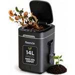 Reencle Electric Composter 14L Food Waste Compost Bin - Indoor Composting Machine, Odor-Free Rapid Decomposition, Whisper-Quiet, Turns Scraps into Soil for Home & Kitchen, Includes Starter Kit, Silver