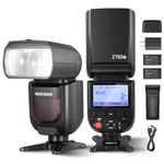 NEEWER Z760-C TTL Flash Speedlite Compatible with Canon DSLR Cameras, 76Ws Speedlight GN60 2.4G 1/8000s HSS Speedlight, TCM Conversion, 2 Pack 7.4V/2600mAh Battery Charger Kit, 480 Full Power Flashes