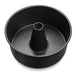 LIANYU 10 x 4 Inch Angel Food Cake Pan, Black Nonstick Tube Pan for Baking Pound Cake, Deep Chiffon Cake Mold with Stainless Steel Core, Easy to Release, Leak Proof