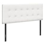 Monarch Specialties I 6002F Bed, Headboard Only, Full Size, Bedroom, Upholstered, Pu Leather Look, White, Transitional