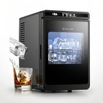 Kilig Q-01 Clear Ice Cube Maker,3 Cubes in 20-25 mins, 12 Kgs/24H, Portable Ice Makers Countertop with Large Ice Cube, Self-Cleaning, 24H Timer for Cocktails, Whiskey (Black)