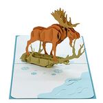 CUTPOPUP Moose Birthday Pop Up Card, 3D Popup Greeting Cards, 3D Birthday Card With Blank Note, Handmade 3D Popup Birthday Card Men Father Brother Husband Him Son Newphew UK