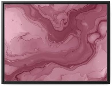 BrickByDreamCo - Pink Marble Abstract Matte Canvas Framed | Fluid Art Wall Print