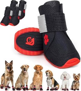 Bixie Breathable Anti-Slip Dog Shoes 2.0 - with Elastic Straps for Small, Medium & Large Dogs | x4 Dog Boots for Summer Hot Pavement, Hiking, Rain, Heat & General Paw Protection | Size 40