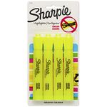 Sharpie ACCENT Highlighter, Tank Highlighter Chisel, 4-Carded, Fluorescent Yellow (25164PP)