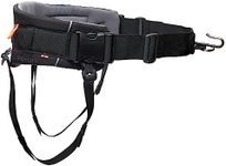 Non-stop dogwear Trekking Belt 2.0 Hands Free Padded Dog Walking, Hiking and Skiing Belt. Black/grey, Medium