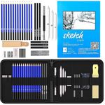 Corslet 35 Pieces Drawing Kit Professional Pencils and Sketch for Artist Sketching Shading Set Art Pencil Supplies with Carry Bag