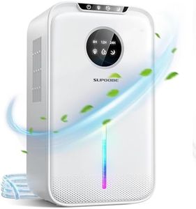 Deshumidificador Eléctrico 2200 ml, Pequeño Deshumidificadores de Humedad mit manguera de drenaje de 1m, Apaga Automáticamente, Temporizador, 30 dB Modo de Sueño, Luz de 7 Colores, Baño, Dormitorio
