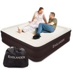 Englander California King Size Air Mattress with Built-in Pump, Luxury Double High Inflatable Bed for Home, Travel and Camping, High End Inflatable Bed for Kids and Adults. Brown