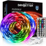 DAYBETTER Led Strip Lights 32.8ft 5050 RGB 300 LEDs Color Changing Lights Strip for Bedroom, Desk, Home Decoration, with Remote and 12V Power Supply