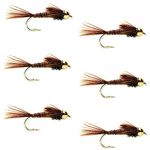 The Fly Fishing Place Bead Head Pheasant Tail Nymph Fly Fishing Flies - Trout and Bass Wet Fly Pattern - 6 Flies Hook Size 12