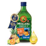 Moller’s ® | Omega 3 for kids Cod Liver Oil | Nordic Omega-3 Dietary Supplements with EPA, DHA, Vitamin A, D & E | Pure, Natural cod Liver Oil Liquid | 166-year-old-brand | Tutti Frutti Taste | 500 ml