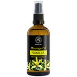 Vanilla Massage Oil 100ml - 100% Natural Oils - Almond - Grape Seed - Wheat Germ - Vanilla Oils - Glass Bottle - Oil Massage - Naturkosmetik - Massage Oil with a Wonderful Fragrance