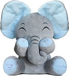 Tihoho Peek A Boo Elephant Talking Singing Elephant Plush Huggable Toy Animated Elephant Plush Cute Toys Gift Stuffed Doll for Baby Tollders Kids Boys Girls Gift Adjust Sound (Blue)