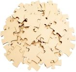 Bright Creations 50 Blank Wooden Puzzle Pieces for Crafts, DIY Art Projects, 3x3.5 Unfinished Freeform Jigsaw Wood Puzzles to Draw On