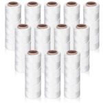 Timgle 12 Roll String Line 250 ft Mason Line Braided Nylon String Heavy Duty Garden Twine Garden String for a String Level, Layout of Construction, Masonry Tools, DIY Project (White)