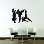 Decor Villa The Karate Man Wall Sticker & Decal for Living Room, Bedroom, Office (Vinyl, Standard, Black)