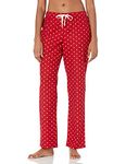 Amazon Essentials Women's Lightweight Flannel Pajama Pant, red dot, X-Small