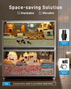 BUCATSTATE Large Hamster Cage – White, Spacious Small Pet Habitat