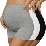 Pepperika High Waist Stretchable Cotton Over The Bump Maternity Boyshorts Pregnancy Panties for Women Shorts Style Brief Underwear for Pregnant Women Combo Pack (Size L Pack of 3) Multicolor