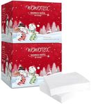 WOWOTEX Christmas Style Disposable Face Towel Biodegradable Large Dry Face Wipes 120 Count/2 Box Extra Thick Soft Clean Facial Towels for Sensitive Skin, Facial Cleansing, Nursing, 10"×12"