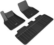 3D MAXpider Custom Fit All-Weather Car Floor Mats Liners for Tesla Model Y 2020-2021 ELITECT Series (Complete Set, Black)