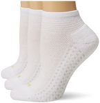 HUE Women's Air Sport 3 Pair Pack Quarter Socks, White, One Size