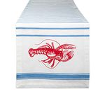 DII Cotton Woven Heavyweight Table Runner for Spring, Summer, Family Dinners, Outdoor Parties, & Everyday Use (14x72) Lobster Stripe