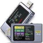 indokinG FNIRSI USB Tester 4-28V 7A LCD USB A&C Voltage Current Power Tester Multimeter without Bluetooth, Fast Charge Detection Trigger Capacity Ripple Measurement, PD2.0/PD3.0,QC2.0/QC3.0