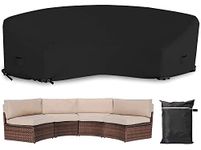 Patio Sectional Curved Sofa Protector Cover Skyour Waterproof Heavy Duty 420D Oxford Outdoor Sectional Curved Couch Sofa Covers with Windproof Reinforced Buckles Black