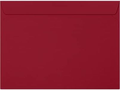 9 x 12 Booklet Envelopes in 80 lb. Garnet for Mailing a Business Letter, Catalog, Financial Document, Magazine, Pamphlet, 50 Pack (Red)