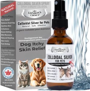 Colloidal Silver Spray for Dogs - 2oz Argent Colloidal Liquid | Natural Hot Spot Treatment, Dog Wound Care & First Aid Spray (59ml)