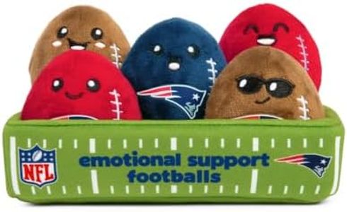 Emotional Support Pals x NFL New England Patriots by Relatable | (Amazon Exclusive) - Cute Stuffed Animals, Football Gifts for All Ages - Includes 5 Plushies with Plush Carrying Basket