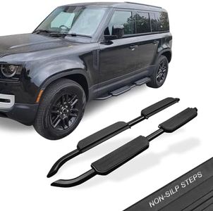 SNIXWOO Running Boards for LR Defender 110 130 4dr 2020-2025, All Black Side Steps - No Drilling Required, But Need to Cut Side Trims