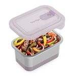 Bentgo® MicroSteel® Heat & Eat Container - Microwave-Safe, Sustainable & Reusable Stainless Steel Food Storage Container with Airtight Lid for Eco-Friendly Meal Prepping (Lunch Size - 3 Cups)