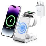 3 in 1 Wireless Charging Station,Aluminum Alloy Wireless Charger for Apple Devices,15W Fast Wireless Charging Stand for iPhone 16/15/14/13/12/11,Phone and Watch Charger Stand for Apple Watch,Airpods