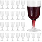 MATANA 48 Clear Hard Plastic Wine Glasses (180ml) - Elegant & Reusable Wine Cups for Cocktails, Dessert, Wine Tasting - Ideal for Birthdays, Weddings, Christmas, BBQ, Picnic, Parties