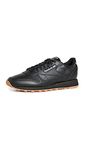 Reebok Mens CLASSIC LEATHER Sneaker, Core Black/pure Grey 5/reebok Rubber Gum-02, 9 Women/7.5 Men US