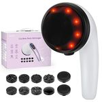 Cordless Cellulite Remover Massager, Professional Handheld Rechargeable Body Sculpting Machine for Belly Fat, Leg, Waist, Butt, with 8 Replaceable Massage Heads & 2 Mesh Covers, Purple