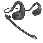 iDIGMALL Bluetooth 5.3 Headset w/Magnetic Detachable Microphone, Light Open Ear Wireless Headphone w/DSP Noise Canceling Mic for Phone PC Laptop, Comfort for Office Meeting Home Work, 12H Playtime